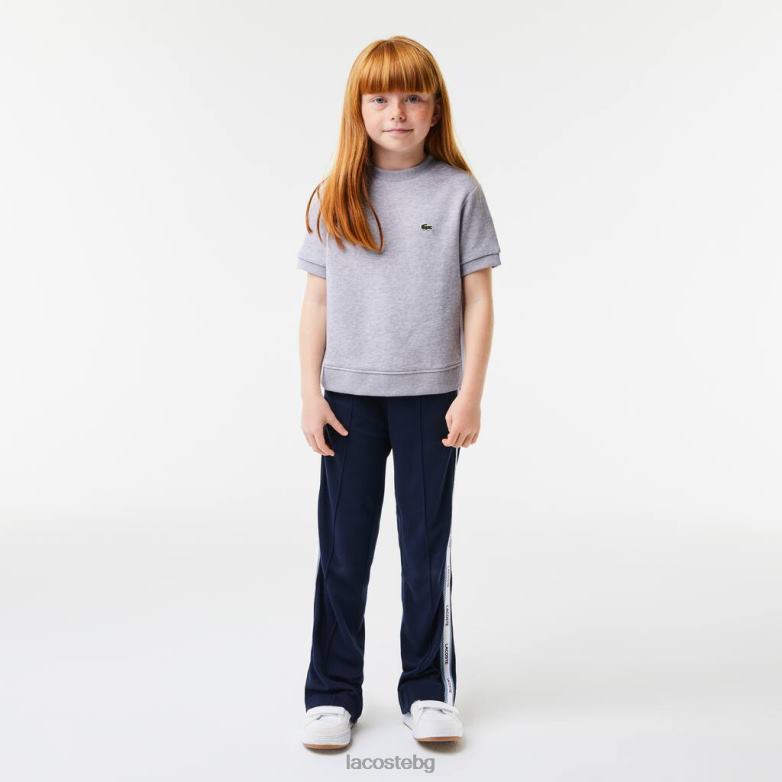 деца Lacoste сив chine памучна тениска с плисиран гръб облекло XTV623156