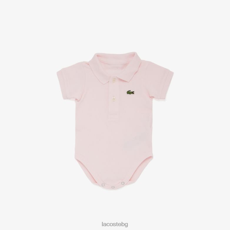 деца Lacoste светло розово Комплект кутия за пике от органичен памук облекло XTV622987