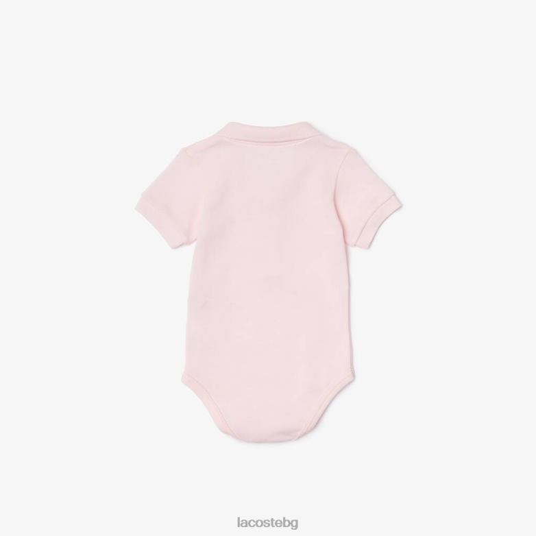 деца Lacoste светло розово Комплект кутия за пике от органичен памук облекло XTV622987