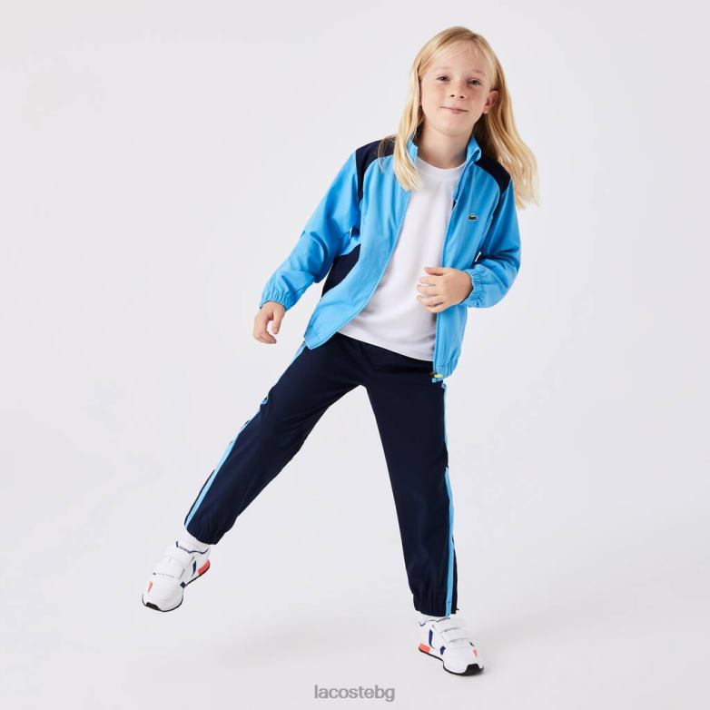 деца Lacoste синьо/тъмно синьо/синьо спортен тенис анцуг с цветни блокове облекло XTV623186