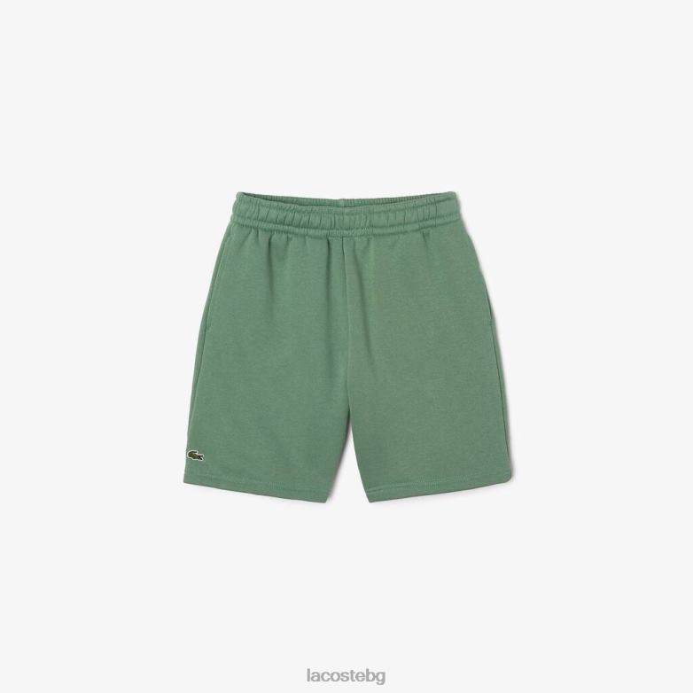 деца Lacoste каки зелено къси панталони от полиран органичен памук облекло XTV623098