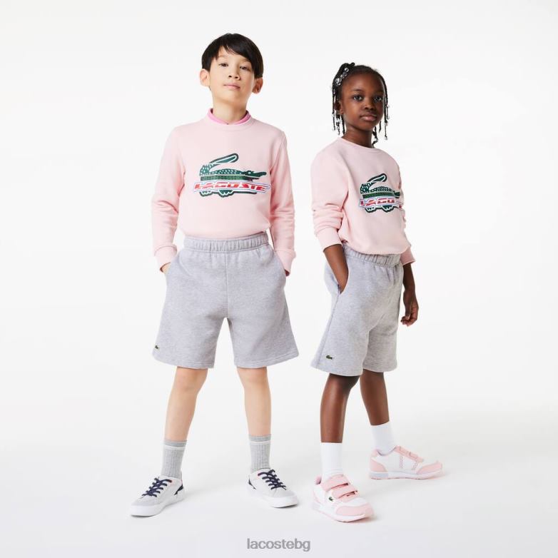 деца Lacoste сив chine къси панталони от полиран органичен памук облекло XTV623101