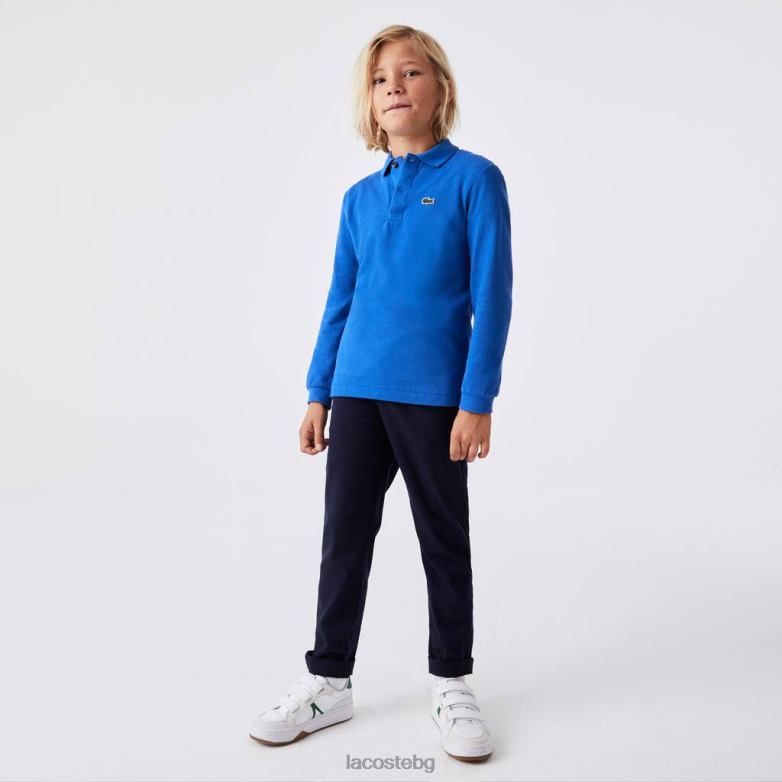 деца Lacoste син редовно прилепнало пети пике поло облекло XTV622943