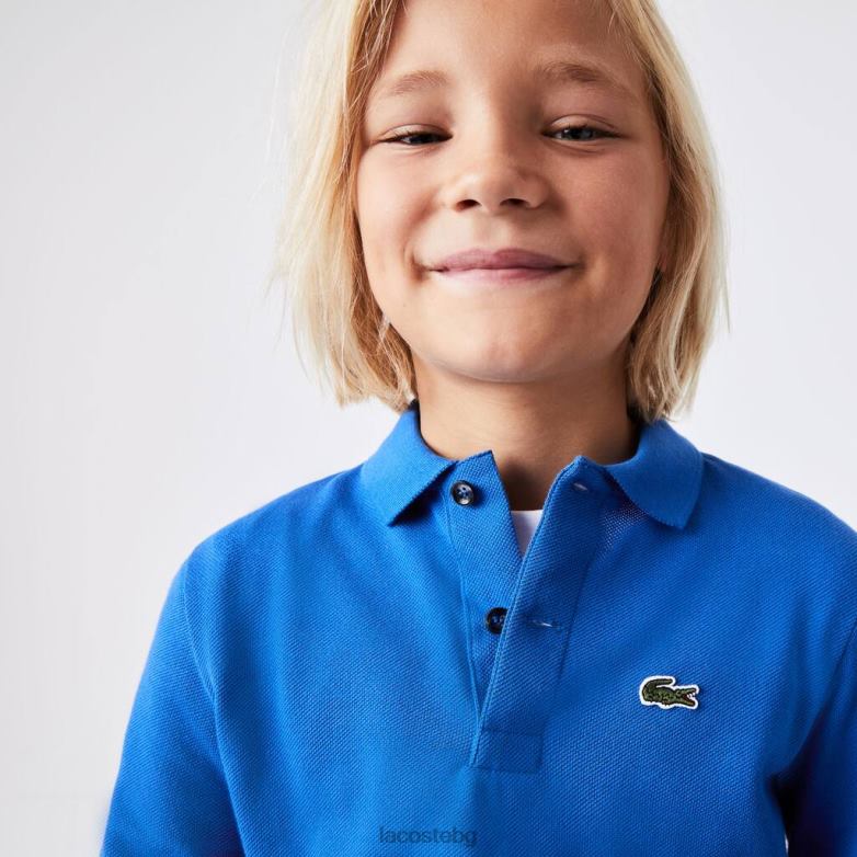 деца Lacoste син редовно прилепнало пети пике поло облекло XTV622943