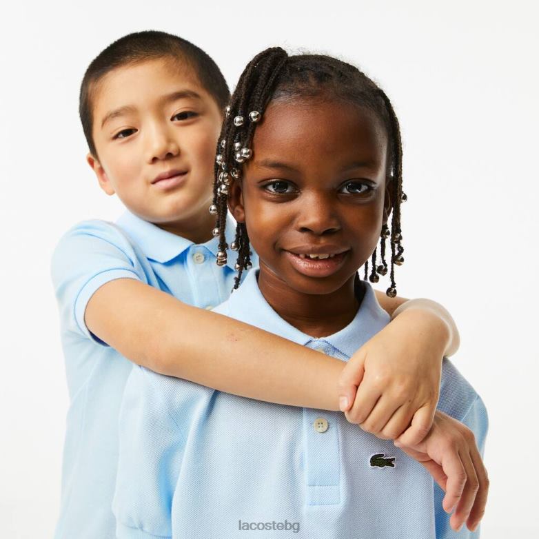 деца Lacoste светло синьо редовно прилепнало пети пике поло облекло XTV623139