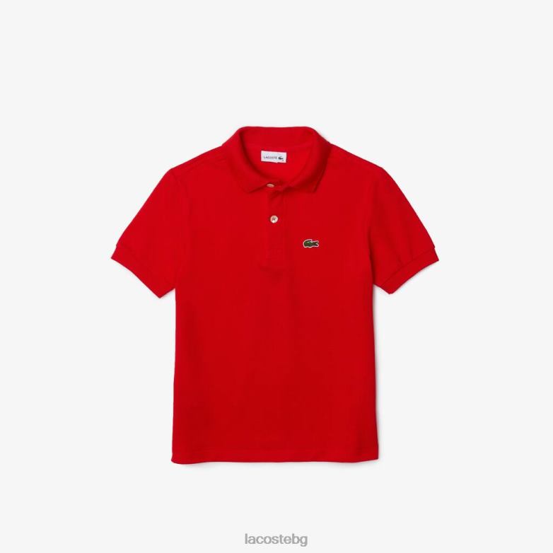 деца Lacoste червен редовно прилепнало пети пике поло облекло XTV623171