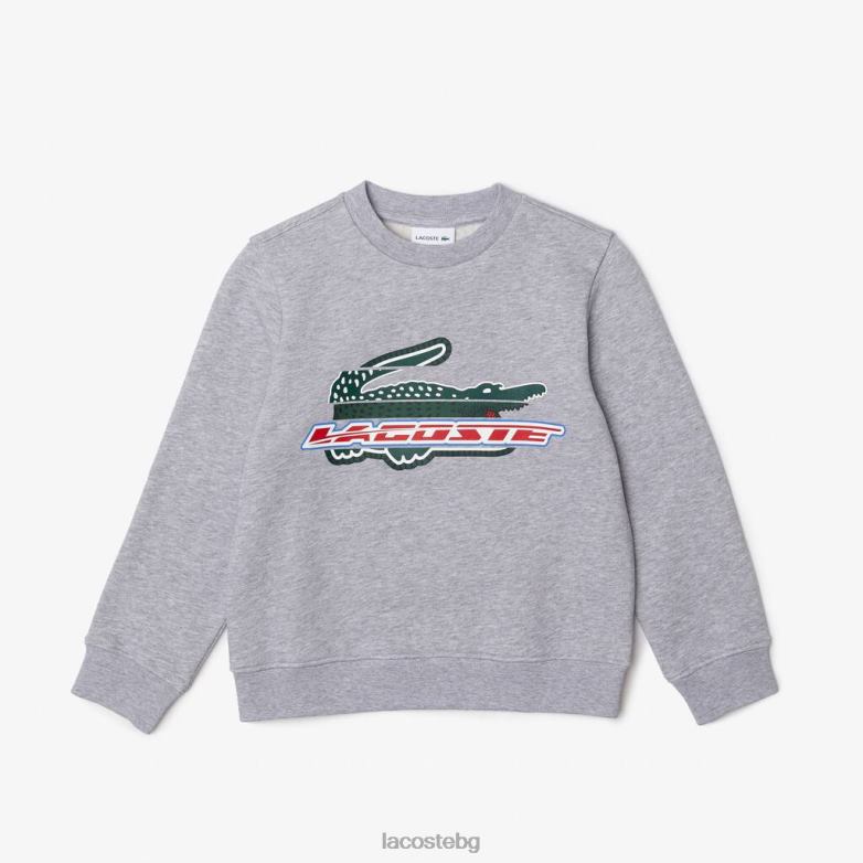 деца Lacoste сив chine органичен памучен полар облекло XTV623050
