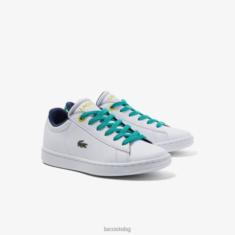 деца Lacoste бяло/зелено синтетични маратонки carnaby обувки XTV623331