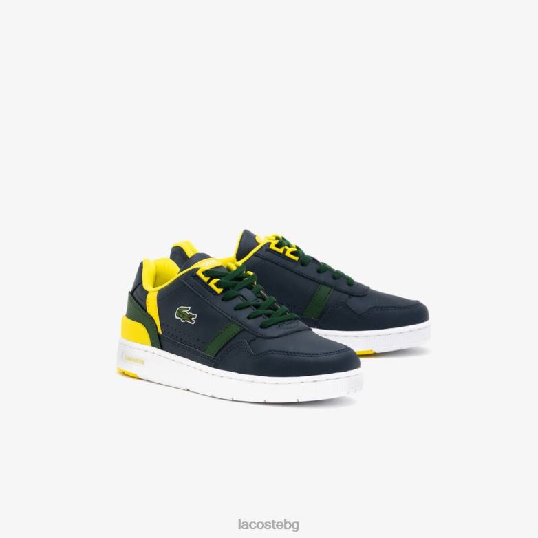 деца Lacoste морско синьо и зелено t-clip синтетични цветни поп маратонки обувки XTV623315