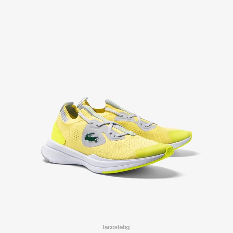 деца Lacoste ylw/lt гр run spin плетени маратонки от текстил обувки XTV623313