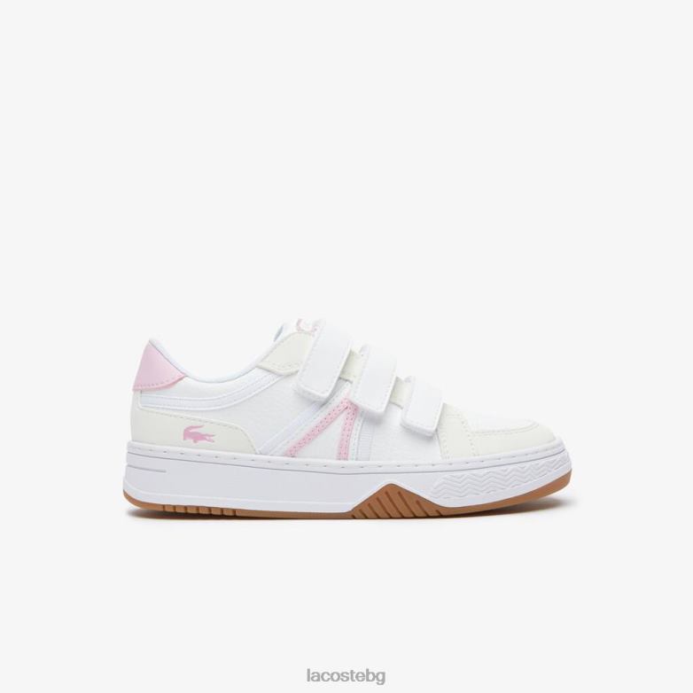 деца Lacoste бяло и розово l001 синтетични маратонки обувки XTV623258