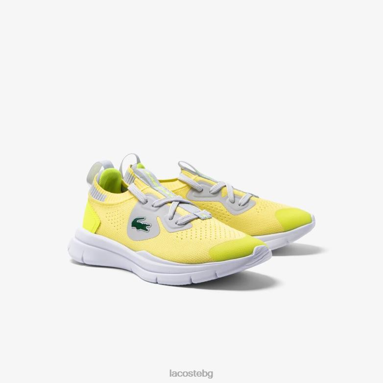 деца Lacoste ylw/lt гр run spin плетени маратонки от текстил обувки XTV623068