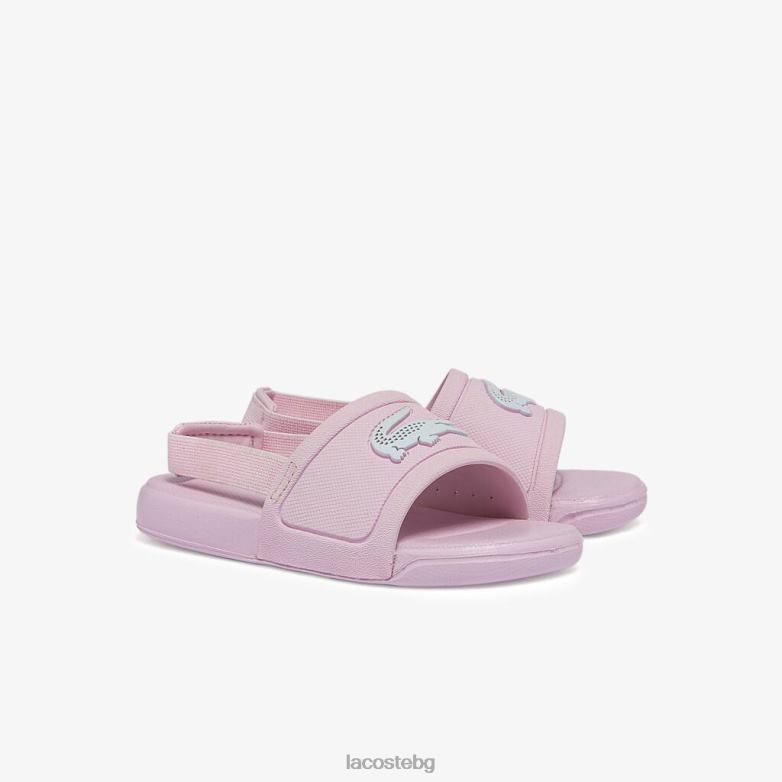 деца Lacoste светло розово и бяло л.30 синтетични слайдове обувки XTV622967