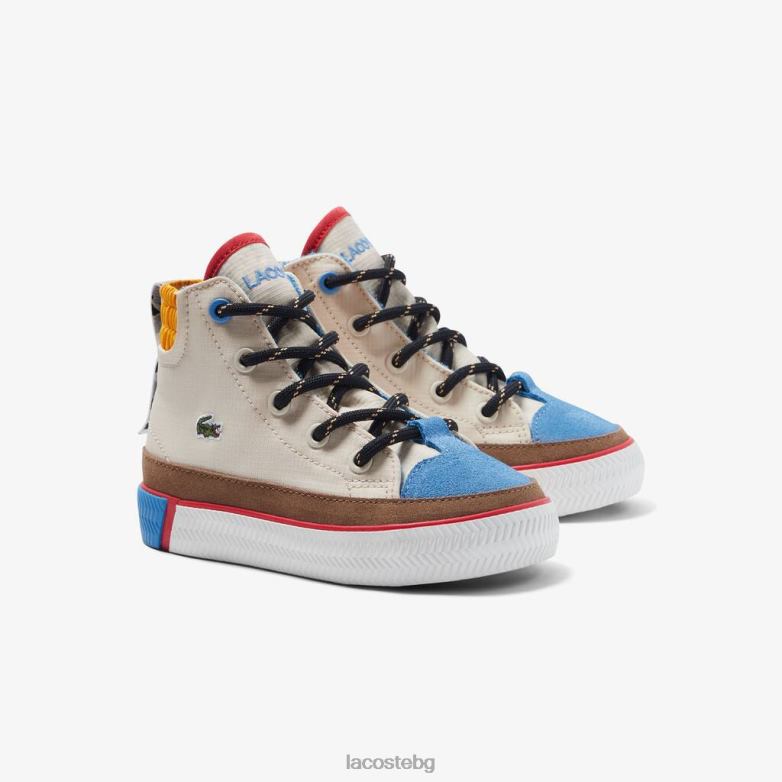 деца Lacoste мръсно бяло и жълто зимни средни текстилни външни обувки Gripshot обувки XTV622986