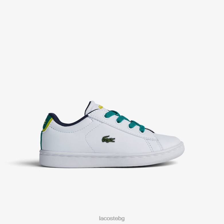 деца Lacoste бяло/зелено синтетични маратонки carnaby обувки XTV622985