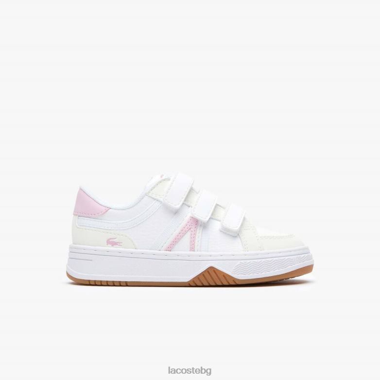 деца Lacoste бяло и розово l001 синтетични маратонки обувки XTV622977