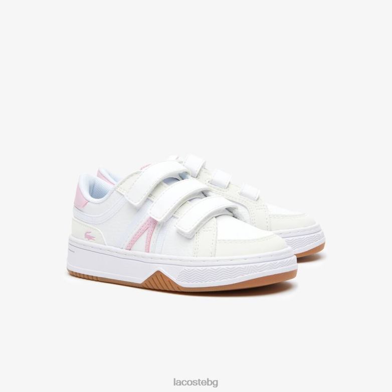 деца Lacoste бяло и розово l001 синтетични маратонки обувки XTV622977