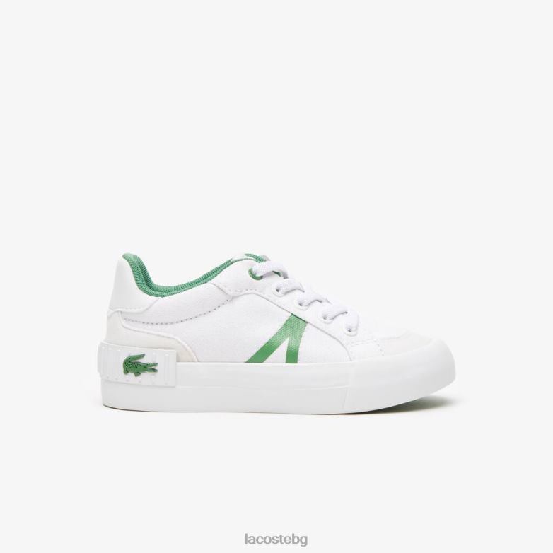 деца Lacoste бяло/зелено l004 текстилни кецове обувки XTV622933