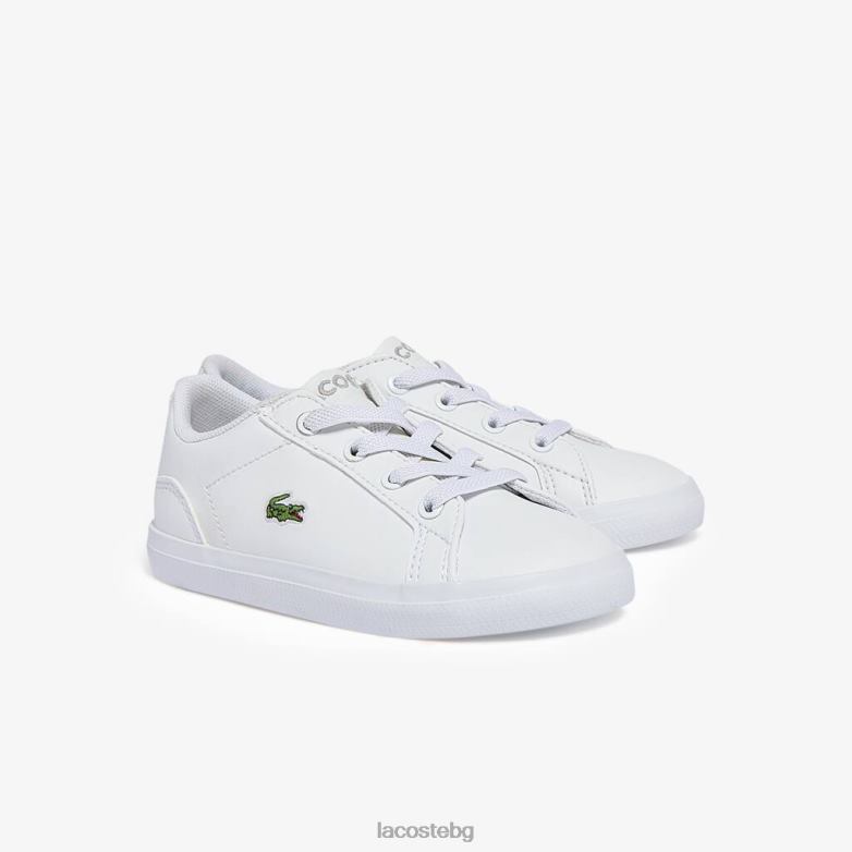 деца Lacoste бяло lerond синтетични маратонки обувки XTV622941