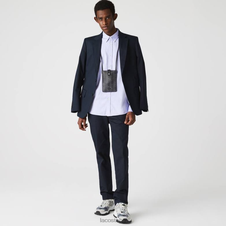 мъже Lacoste монограм ноар гри платнената чанта за смартфон със смесен монограм чанти и кожени изделия XTV622037