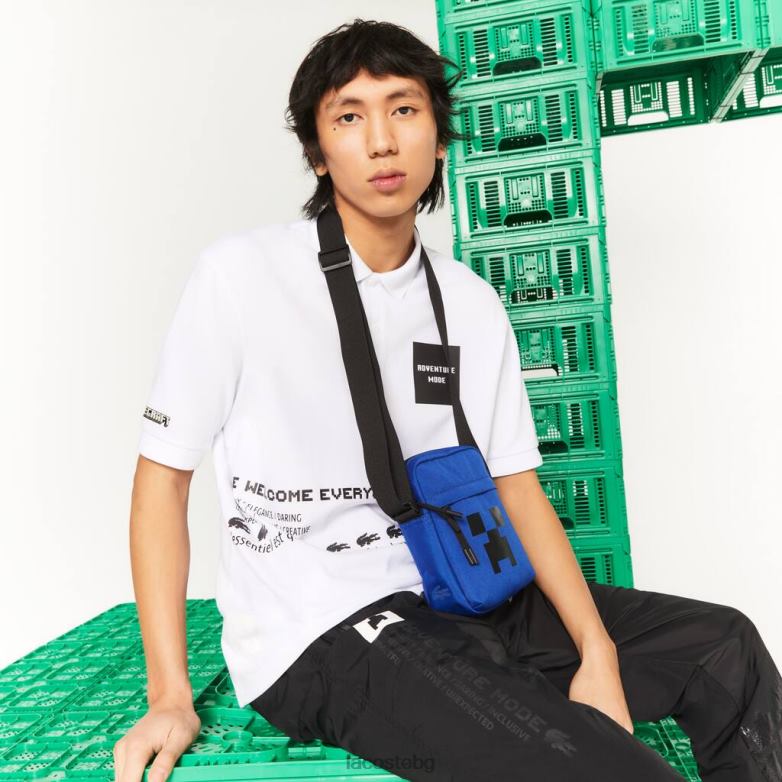 мъже Lacoste x Minecraft cosmique minecraft платнена вертикална кросоувър чанта с печат чанти и кожени изделия XTV622035