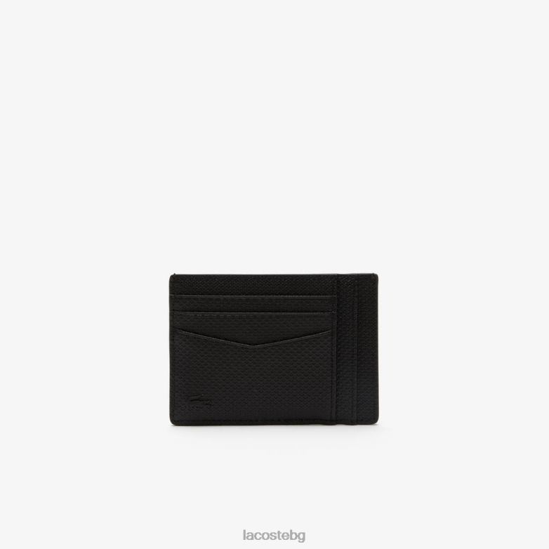 мъже Lacoste черен държач за карти от телешка кожа chantaco чанти и кожени изделия XTV621988