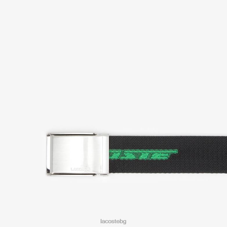 мъже Lacoste черен естрагон верт 132 контрастен колан с принт на лого чанти и кожени изделия XTV621958