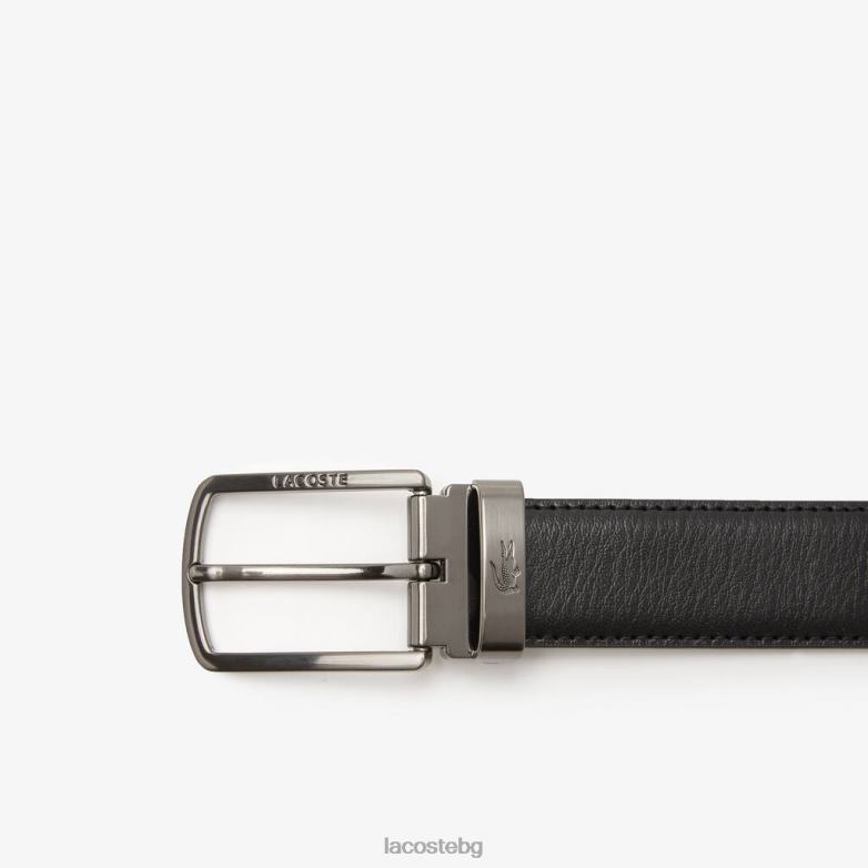 мъже Lacoste ноар морски 166 подаръчен комплект колан с две игли чанти и кожени изделия XTV622113