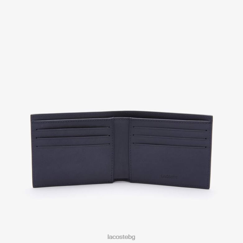 мъже Lacoste лилаво кожен портфейл Fitzgerald с шест карти чанти и кожени изделия XTV621954