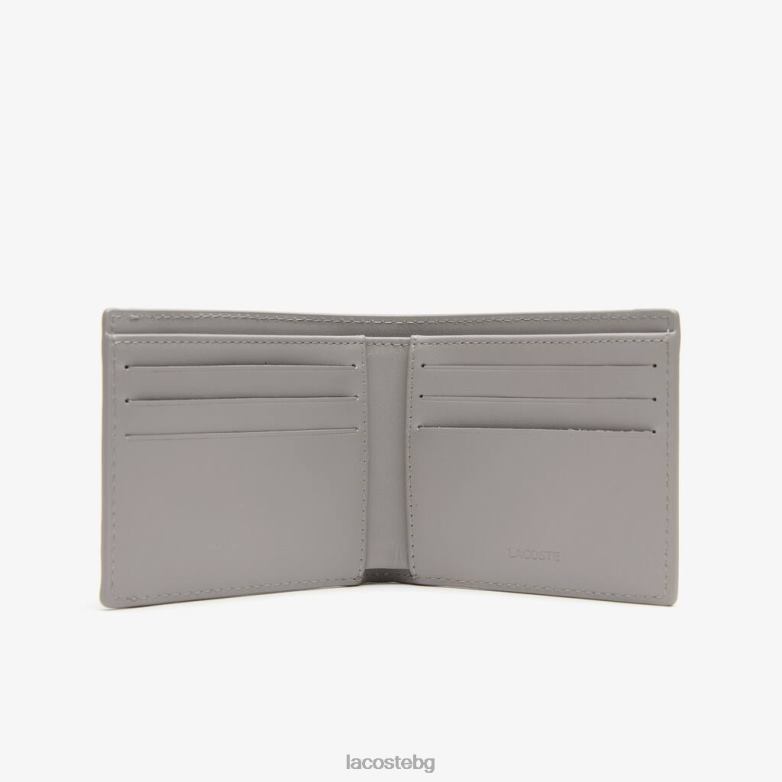 мъже Lacoste цимент флорид ноар сгъваем портфейл с контрастна подплата чанти и кожени изделия XTV621989