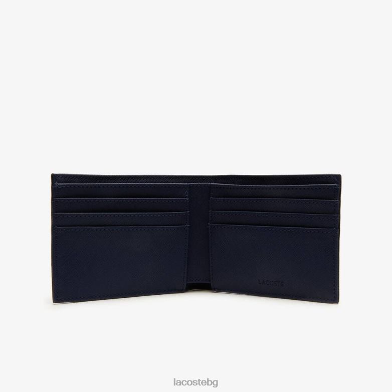 мъже Lacoste черен класически пети пике портфейл с шест карти чанти и кожени изделия XTV622021