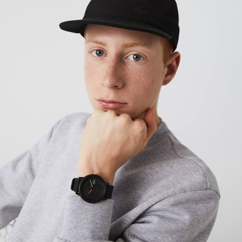 мъже Lacoste черен Часовник с черна силиконова каишка 12.12 аксесоари XTV622191