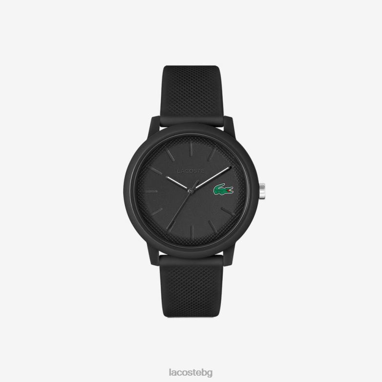 мъже Lacoste черен Часовник с черна силиконова каишка 12.12 аксесоари XTV622191