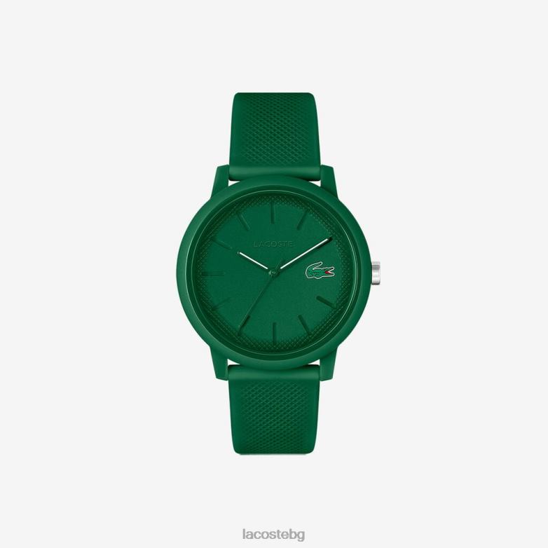 мъже Lacoste зелено 12.12 зелен часовник със силиконова каишка аксесоари XTV622198