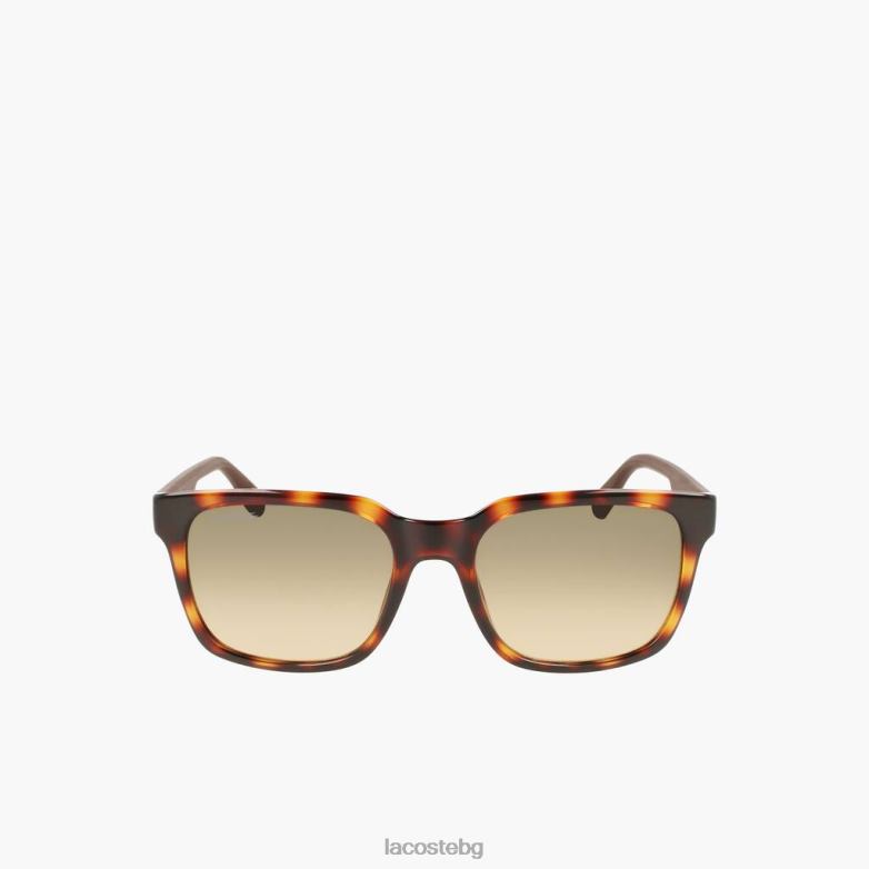 мъже Lacoste тъмна Хавана правоъгълни активни слънчеви очила аксесоари XTV622282