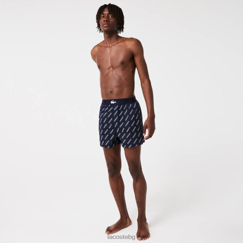 мъже Lacoste морско синьо/синьо ултра мека памучна боксерка 3 бр облекло XTV621578