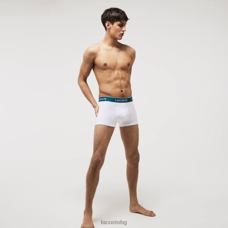 мъже Lacoste бяло ежедневни боксерки 3 бр облекло XTV62483
