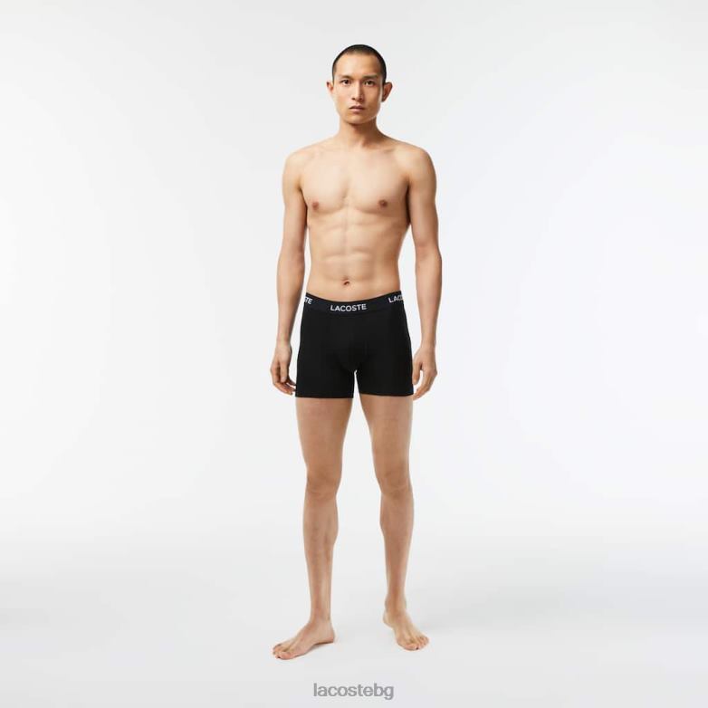 мъже Lacoste черен Боксери с лого на талията от 5 бр облекло XTV621399