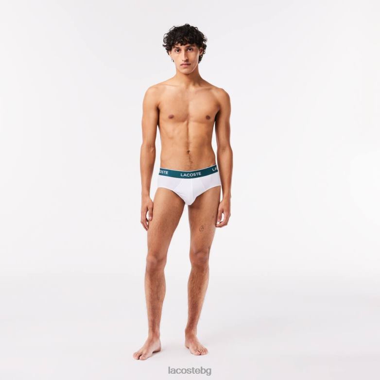 мъже Lacoste черен/бял/сив chine пакет от 3 ежедневни слипове облекло XTV621422