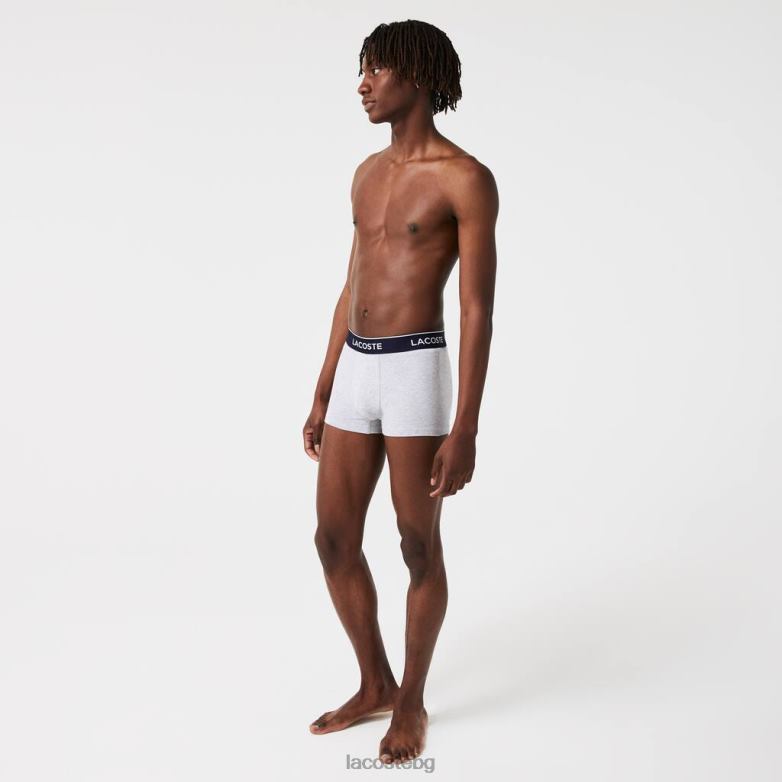 мъже Lacoste сив chine ежедневни боксерки 3 бр облекло XTV62485