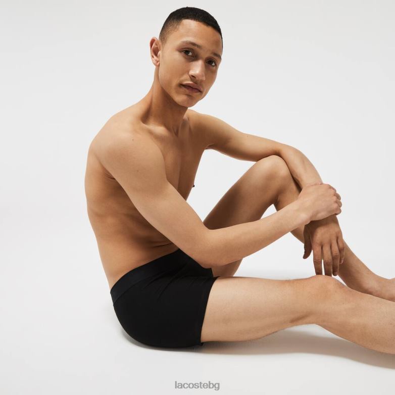 мъже Lacoste черен/сив chine l.12.12 Пике боксерки 2 бр облекло XTV621616