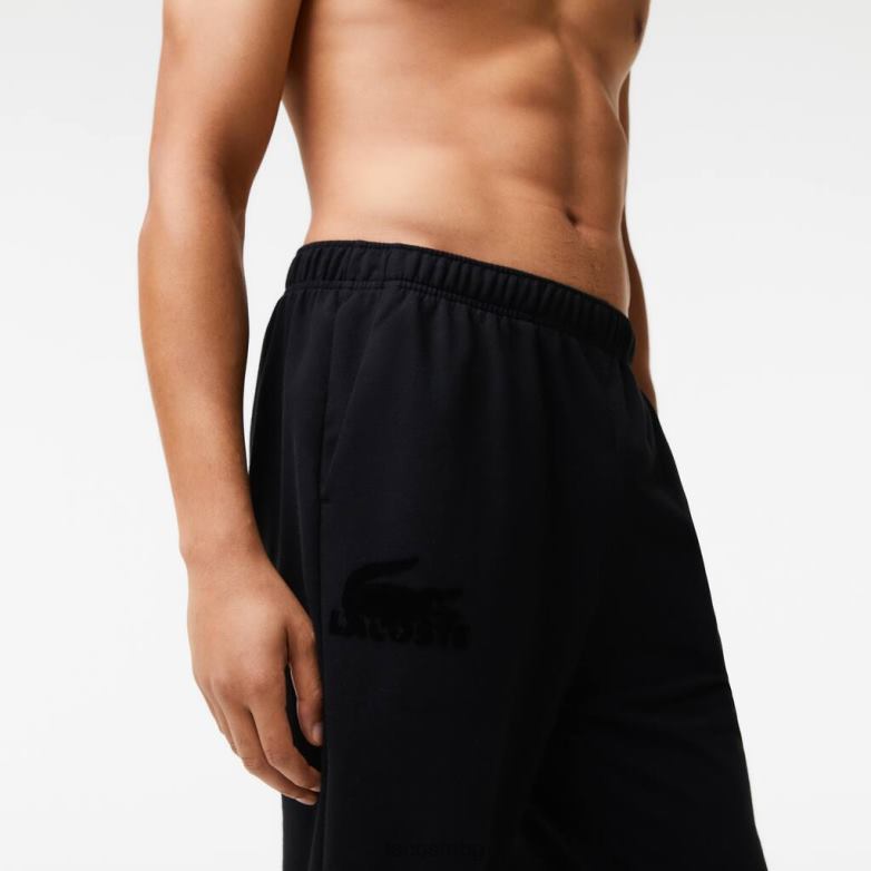 мъже Lacoste черен памучни поларени маратонки за джогинг облекло XTV621476