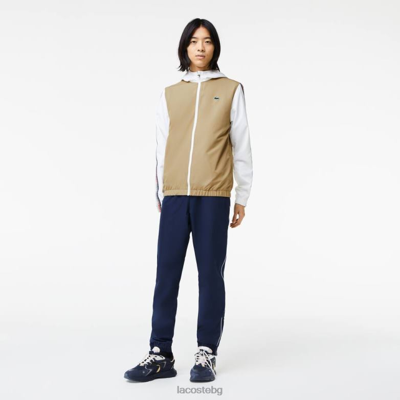 мъже Lacoste бежово/бяло/тъмно синьо тенис обикновен комплект за джогинг облекло XTV62342