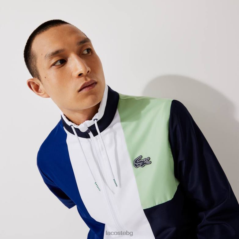 мъже Lacoste синьо/зелено/тъмно синьо/бяло спортен анцуг colorblock облекло XTV621201