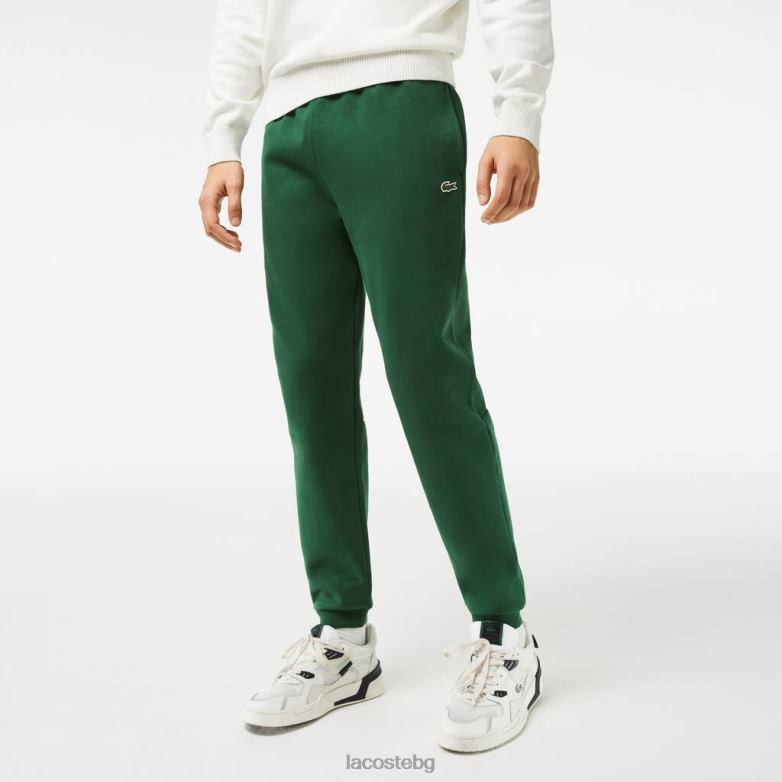 мъже Lacoste зелено заострени панталони от полар облекло XTV621024