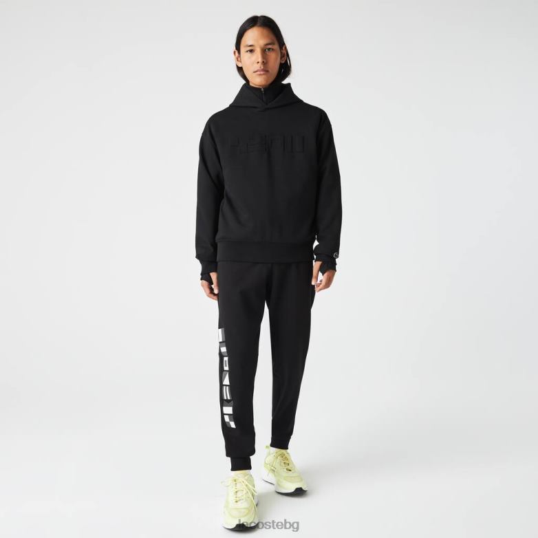 мъже Lacoste черен панталони със светлоотразителен принт облекло XTV621043