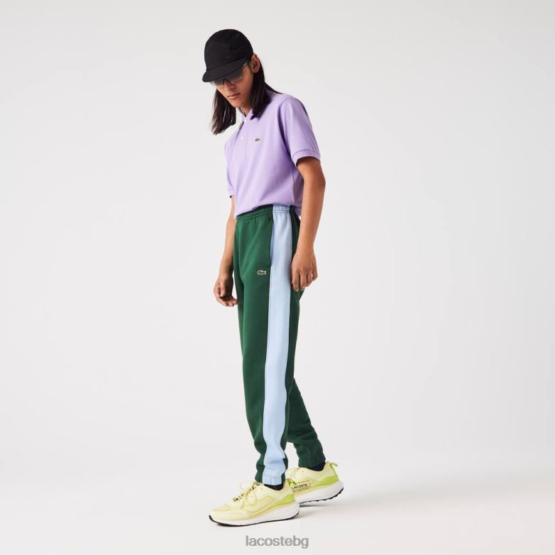 мъже Lacoste зелено/синьо панталони с контрастни ленти облекло XTV621058