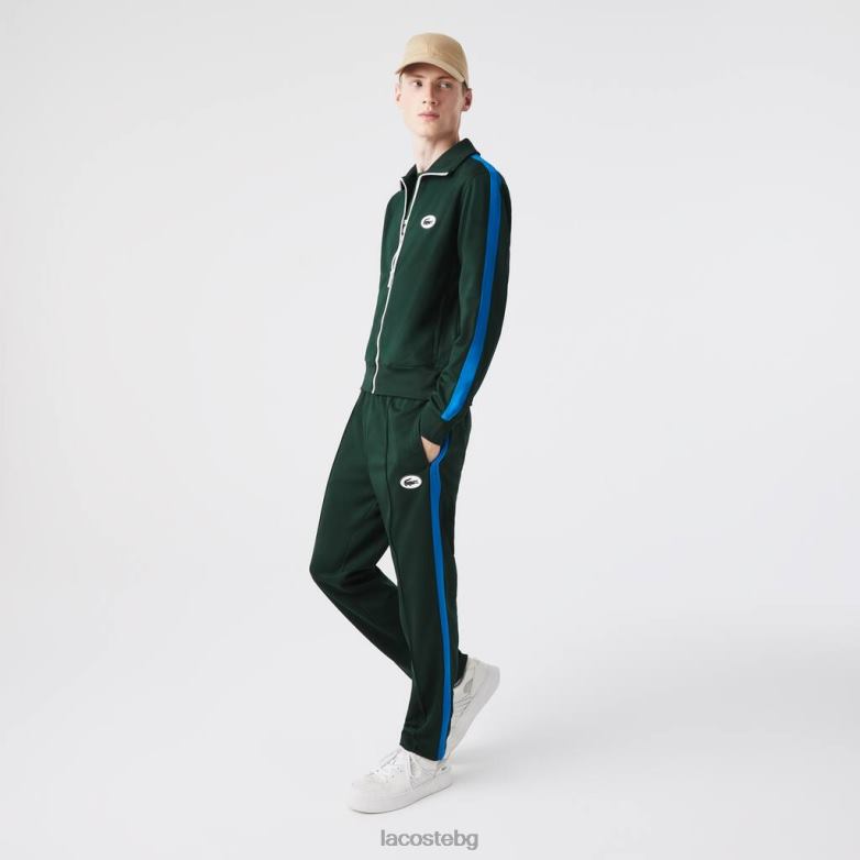 мъже Lacoste зелено панталони с контрастна странична лента облекло XTV621077