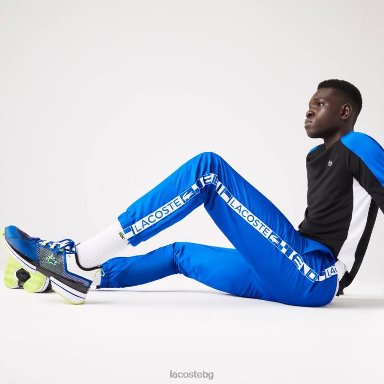 мъже Lacoste син тенис анцузи със спортни странични щампи облекло XTV621087