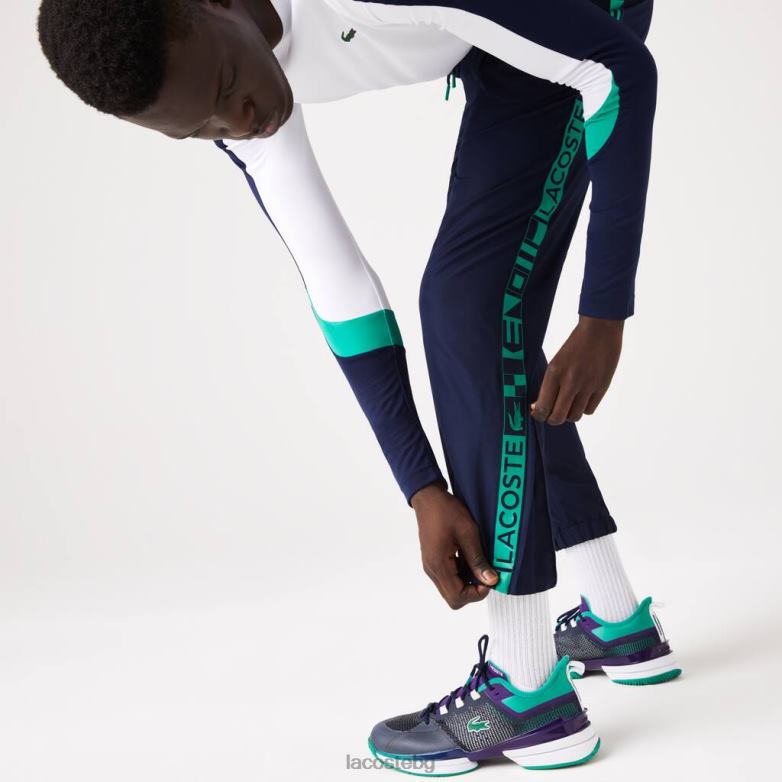 мъже Lacoste тъмносин тенис анцузи със спортни странични щампи облекло XTV621089
